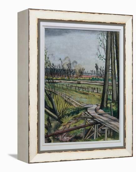 The Ridge, Wytschaete (W/C, Pen & Black Ink and Coloured Chalk)-Paul Nash-Framed Premier Image Canvas