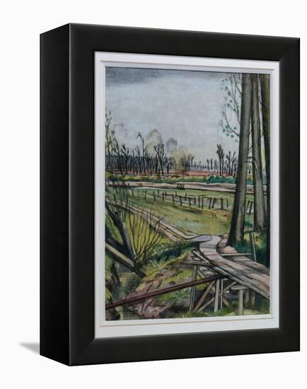 The Ridge, Wytschaete (W/C, Pen & Black Ink and Coloured Chalk)-Paul Nash-Framed Premier Image Canvas