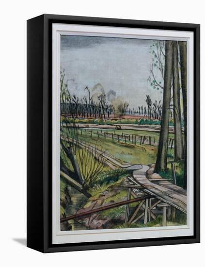 The Ridge, Wytschaete (W/C, Pen & Black Ink and Coloured Chalk)-Paul Nash-Framed Premier Image Canvas