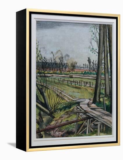 The Ridge, Wytschaete (W/C, Pen & Black Ink and Coloured Chalk)-Paul Nash-Framed Premier Image Canvas