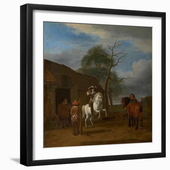 The Riding School, circa 1658 (Oil on Canvas)-Adriaen van de Velde-Framed Giclee Print
