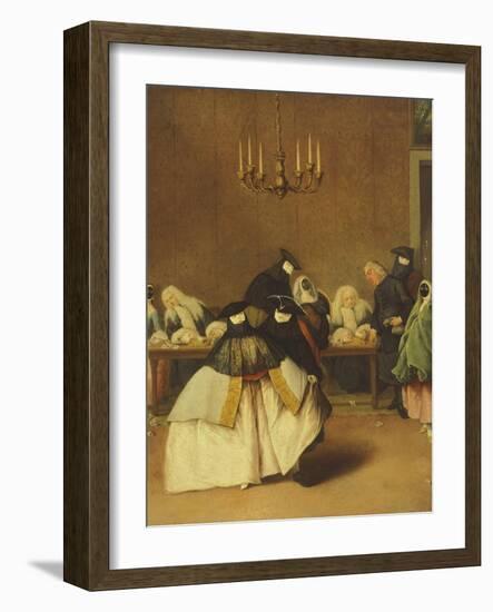The Ridotto, Venetian Masks-Pietro Longhi-Framed Giclee Print