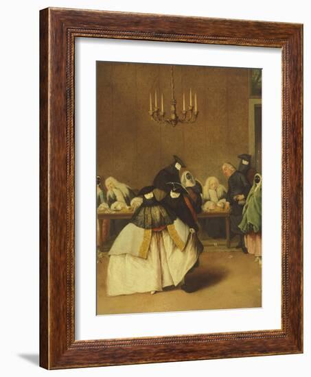 The Ridotto, Venetian Masks-Pietro Longhi-Framed Giclee Print