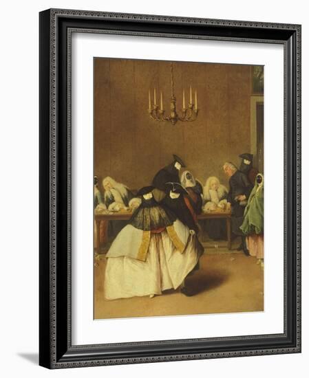 The Ridotto, Venetian Masks-Pietro Longhi-Framed Giclee Print