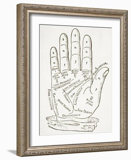 The Right Hand, Copy of an Illustration from 'Cerasariensis' by Tricassus, Nuremberg 1560-German School-Framed Giclee Print