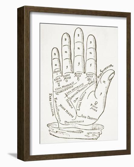 The Right Hand, Copy of an Illustration from 'Cerasariensis' by Tricassus, Nuremberg 1560-German School-Framed Giclee Print