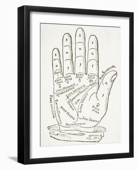 The Right Hand, Copy of an Illustration from 'Cerasariensis' by Tricassus, Nuremberg 1560-German School-Framed Giclee Print