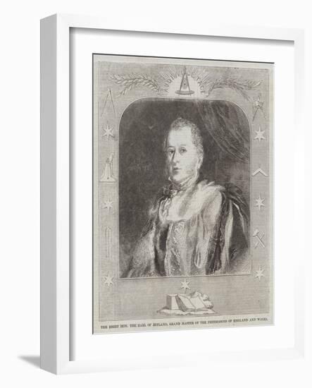 The Right Honourable the Earl of Zetland, Grand Master of the Freemasons of England and Wales-null-Framed Giclee Print