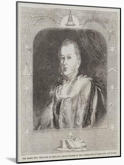 The Right Honourable the Earl of Zetland, Grand Master of the Freemasons of England and Wales-null-Mounted Giclee Print