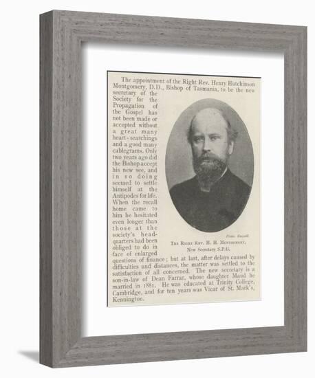 The Right Reverend H H Montgomery, New Secretary Spg-null-Framed Giclee Print