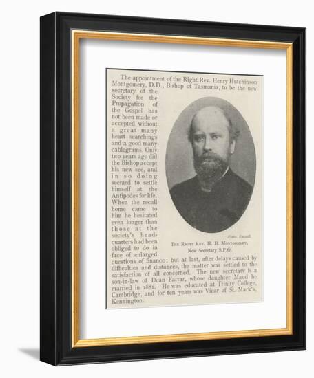 The Right Reverend H H Montgomery, New Secretary Spg-null-Framed Giclee Print