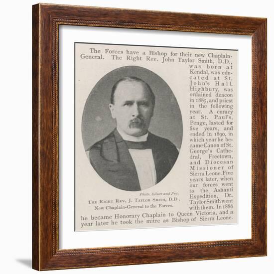 The Right Reverend J Taylor Smith, Dd, New Chaplain-General to the Forces-null-Framed Giclee Print