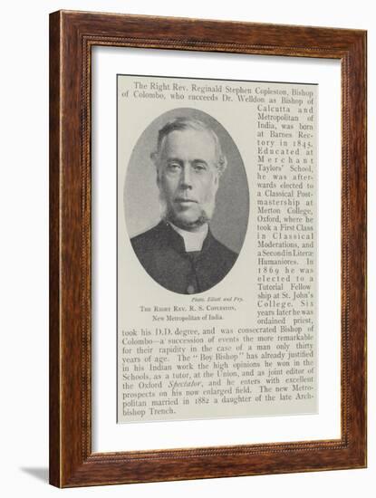 The Right Reverend R S Copleston, New Metropolitan of India-null-Framed Giclee Print