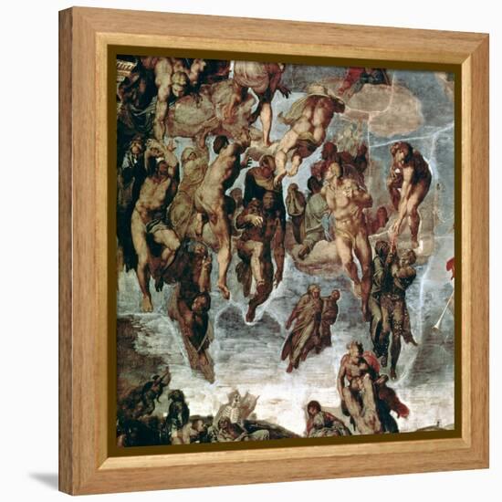 The Righteous Drawn up to Heaven, Detail from "The Last Judgement"-Michelangelo Buonarroti-Framed Premier Image Canvas