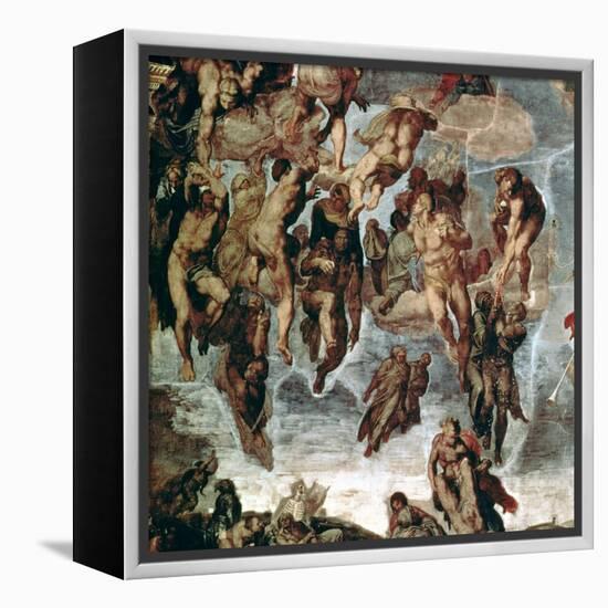 The Righteous Drawn up to Heaven, Detail from "The Last Judgement"-Michelangelo Buonarroti-Framed Premier Image Canvas