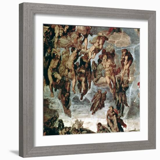 The Righteous Drawn up to Heaven, Detail from "The Last Judgement"-Michelangelo Buonarroti-Framed Giclee Print