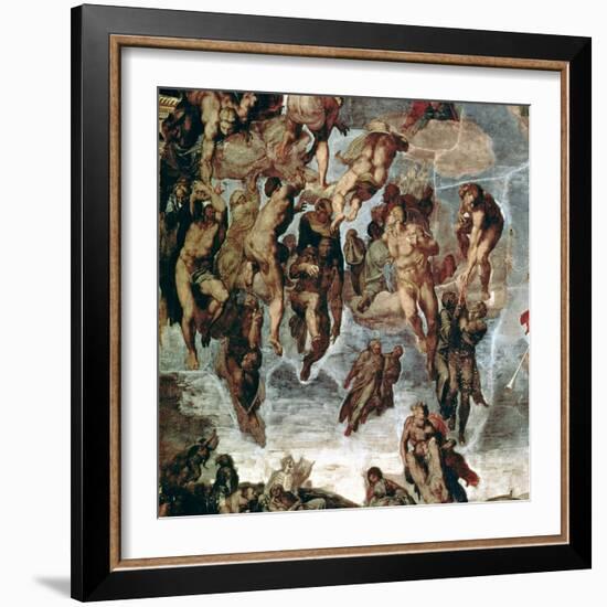 The Righteous Drawn up to Heaven, Detail from "The Last Judgement"-Michelangelo Buonarroti-Framed Giclee Print