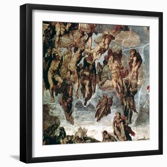 The Righteous Drawn up to Heaven, Detail from "The Last Judgement"-Michelangelo Buonarroti-Framed Giclee Print