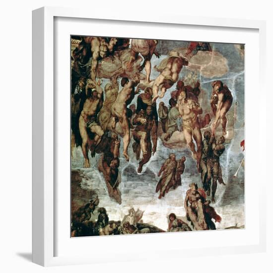 The Righteous Drawn up to Heaven, Detail from "The Last Judgement"-Michelangelo Buonarroti-Framed Giclee Print