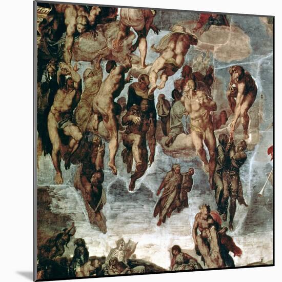 The Righteous Drawn up to Heaven, Detail from "The Last Judgement"-Michelangelo Buonarroti-Mounted Giclee Print