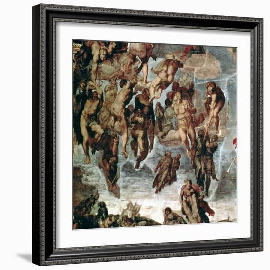 The Righteous Drawn up to Heaven, Detail from "The Last Judgement"-Michelangelo Buonarroti-Framed Giclee Print