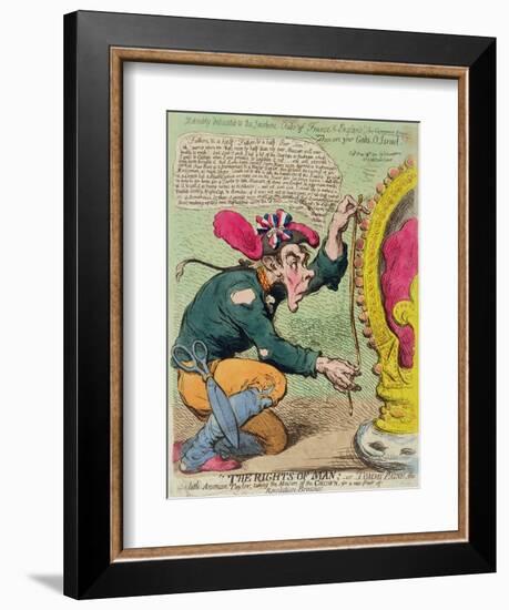 The Rights of Man, or Tommy Paine, the Little American Taylor, Taking the Measure of the Crown…-James Gillray-Framed Giclee Print