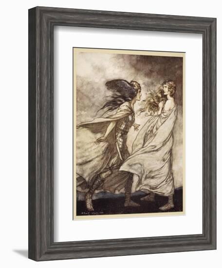 The ring upon thy hand', illustration from 'Siegfried and the Twilight of Gods', 1924-Arthur Rackham-Framed Giclee Print