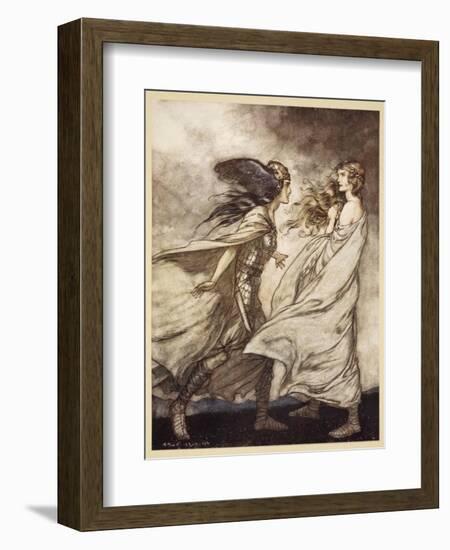 The ring upon thy hand', illustration from 'Siegfried and the Twilight of Gods', 1924-Arthur Rackham-Framed Giclee Print