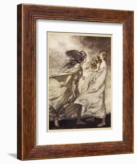 The ring upon thy hand', illustration from 'Siegfried and the Twilight of Gods', 1924-Arthur Rackham-Framed Giclee Print