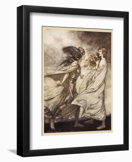 The ring upon thy hand', illustration from 'Siegfried and the Twilight of Gods', 1924-Arthur Rackham-Framed Giclee Print