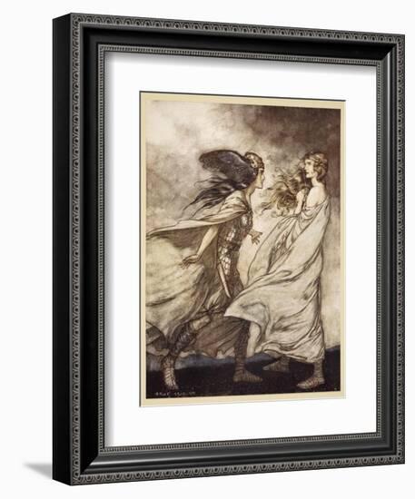 The ring upon thy hand', illustration from 'Siegfried and the Twilight of Gods', 1924-Arthur Rackham-Framed Giclee Print