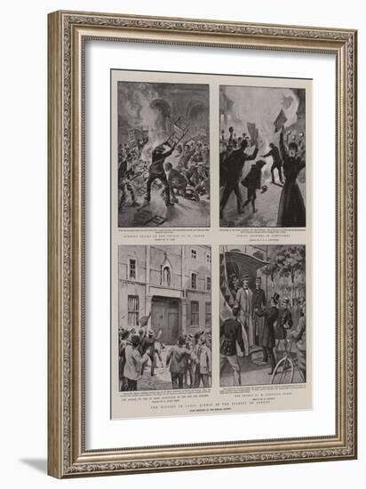 The Rioting in Paris, Scenes in the Streets on Sunday-William Henry Pike-Framed Giclee Print