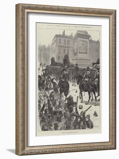 The Riots in London on Sunday, 13 November, Defence of Trafalgar-Square-Richard Caton Woodville II-Framed Giclee Print