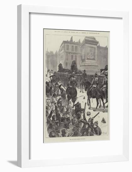 The Riots in London on Sunday, 13 November, Defence of Trafalgar-Square-Richard Caton Woodville II-Framed Giclee Print