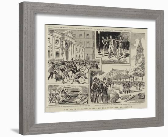 The Riots in Paris, Scenes on the Boulevard St Germain-Paul Destez-Framed Giclee Print