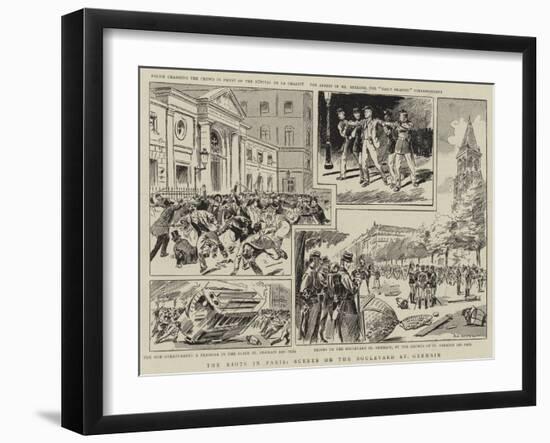 The Riots in Paris, Scenes on the Boulevard St Germain-Paul Destez-Framed Giclee Print