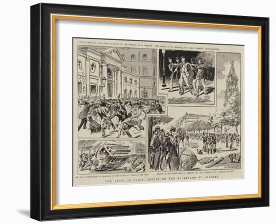 The Riots in Paris, Scenes on the Boulevard St Germain-Paul Destez-Framed Giclee Print