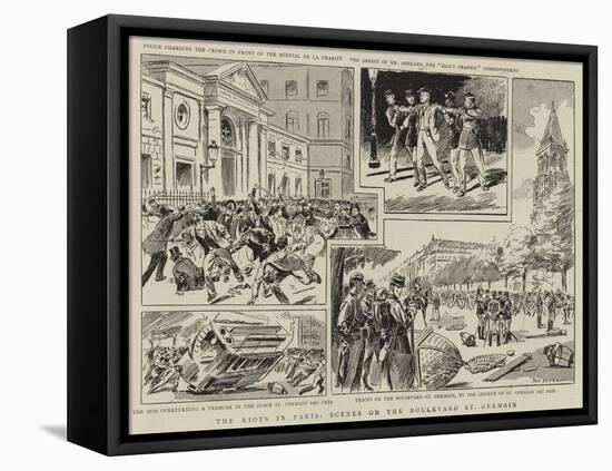 The Riots in Paris, Scenes on the Boulevard St Germain-Paul Destez-Framed Premier Image Canvas