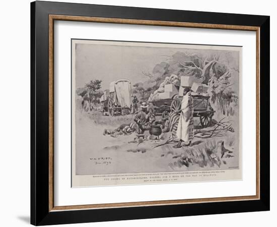 The Rising in Matabeleland, Halting for a Meal on the Way to Buluwayo-Charles Edwin Fripp-Framed Giclee Print