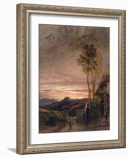 The Rising of the Skylark (Oil on Board)-Samuel Palmer-Framed Giclee Print