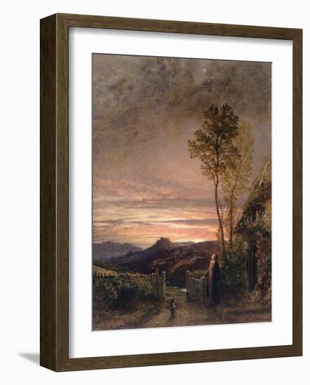 The Rising of the Skylark (Oil on Board)-Samuel Palmer-Framed Giclee Print