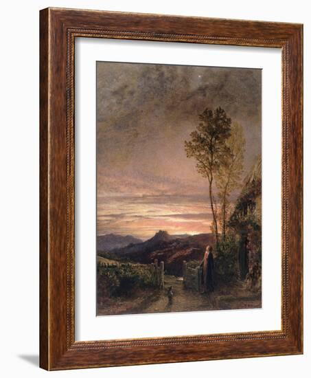 The Rising of the Skylark (Oil on Board)-Samuel Palmer-Framed Giclee Print