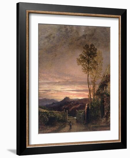 The Rising of the Skylark (Oil on Board)-Samuel Palmer-Framed Giclee Print