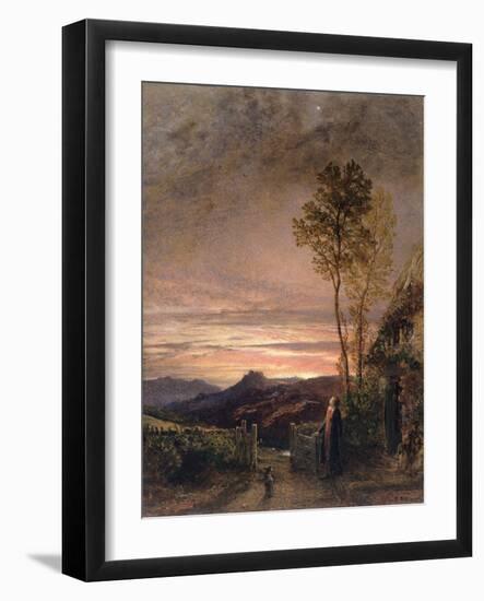 The Rising of the Skylark (Oil on Board)-Samuel Palmer-Framed Giclee Print