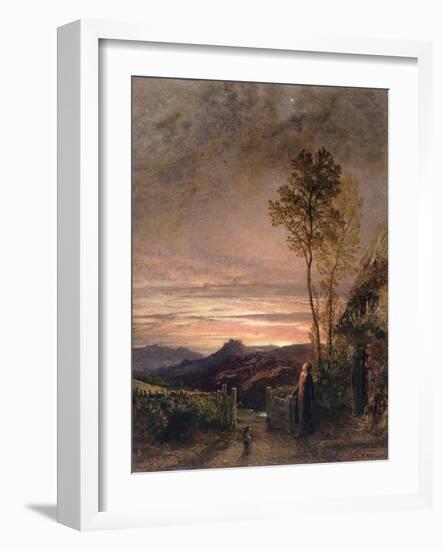 The Rising of the Skylark (Oil on Board)-Samuel Palmer-Framed Giclee Print