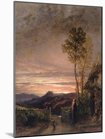 The Rising of the Skylark (Oil on Board)-Samuel Palmer-Mounted Giclee Print