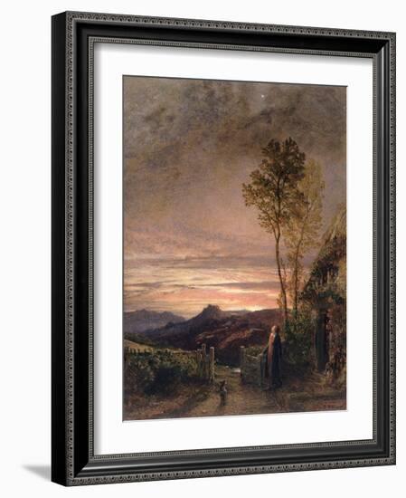 The Rising of the Skylark (Oil on Board)-Samuel Palmer-Framed Giclee Print