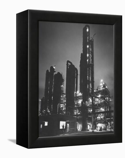 The Rising Towers of Monsanto Chemical Plant Which Makes Styrene Used in Rubber, Paint and Plastic-W^ Eugene Smith-Framed Premier Image Canvas