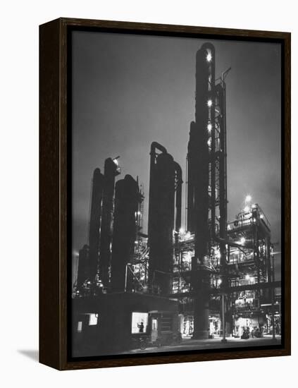 The Rising Towers of Monsanto Chemical Plant Which Makes Styrene Used in Rubber, Paint and Plastic-W^ Eugene Smith-Framed Premier Image Canvas