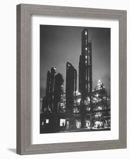 The Rising Towers of Monsanto Chemical Plant Which Makes Styrene Used in Rubber, Paint and Plastic-W^ Eugene Smith-Framed Photographic Print